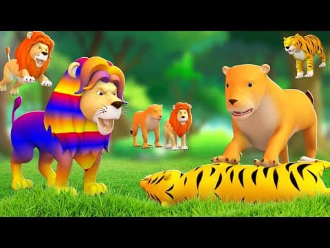 రంగుల సింహం పులి యుధ్ధం తెలుగు కధ - Colorful Lion and Tiger Fight Story in Telugu | Telugu kathalu