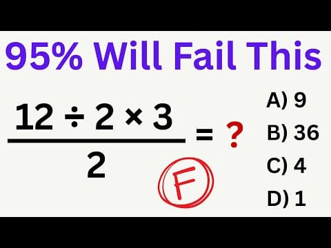 12 divided by 2 times 3 all over 2 = ? | A BASIC Math problem MANY will get WRONG!