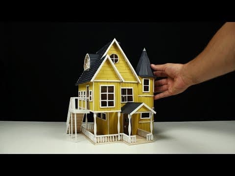 Building a Queen Anne-style popsicle stick house, stick by stick