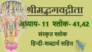 Shloka 11.41,42 of Bhagavad Gita with Hindi word meanings