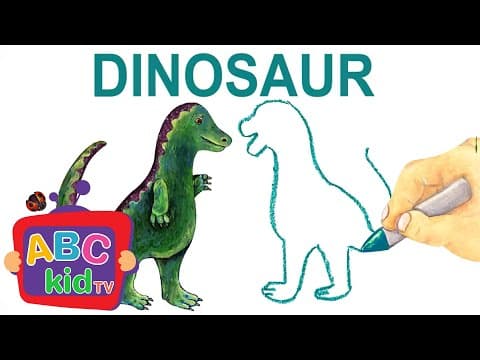 Alphabet ABC Phonics Part 1! Drawing Dinosaurs 🦖 | Learn A to G with Fun Songs | ABC Kid TV 🎶