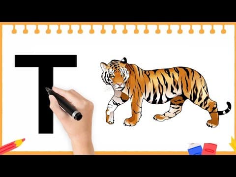 Letter T | Writing letter T | T words for kids | Capital letter T | Educational video for kids