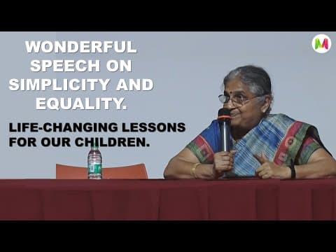 Sudha Murthy: Wonderful speech on Parenting. Is a birthday party so important in our life?