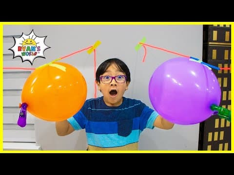 How to make a balloon Rocket Race Easy DIY Experiment for Kids!! - YouTube