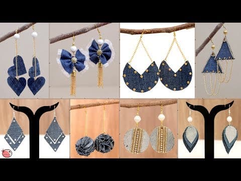 10 best old clothes reuse earrings ideas - diy best out of waste jeans ideas