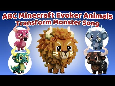 ABC Minecraft Monster Safari Animals πβ‘οΈπΉ | AβZ Transformations & Animal Sounds for Kids π΅β¨