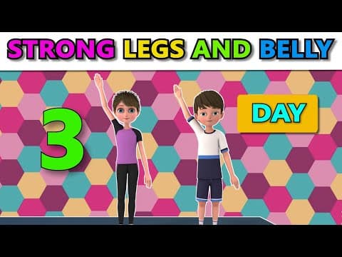 DAY 3 OF 3 - STRONG LEGS AND BELLY - STANDING EXERCISES FOR KIDS | Kids Exercise