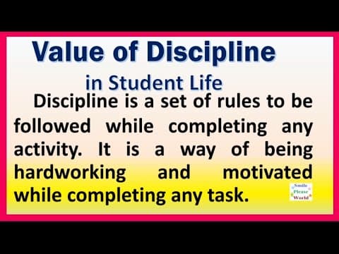 Value of discipline in student life essay or speech in english - importance of discipline