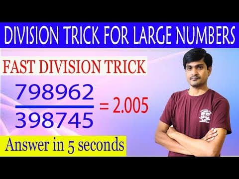 Division Trick for Large Numbers in Telugu I Fast Division Trick I Vedic Maths