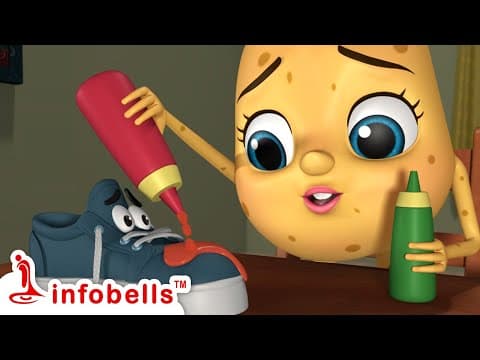 Clean up Song - ఆలూ బేబీ క్లీన్ అప్ | Telugu Rhymes for Children | Infobells #telugurhymes #cleanup