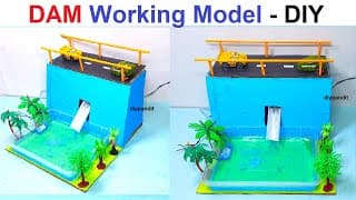dam working model science project for exhibition - diy at home - simple and easy