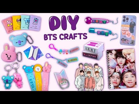 10 DIY BTS and BT21 CRAFTS - BTS School Supplies - Cute BT21 Crafts and more…