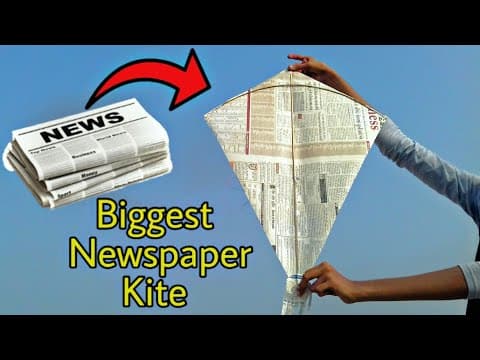 how to make biggest news paper kite at home , how to make rocket kite