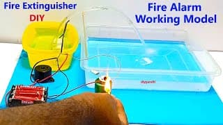 fire detector alarm and fire water spray working model science project for exhibition