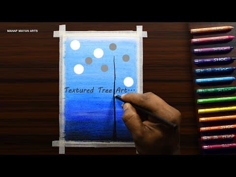 Textured Tree Art | Abstract Crayons Drawing Tutorial for Beginners #194