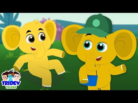 Ek Mota Hathi Rhyme in Telugu, పిల్లలు రైమ్స్, Tridev