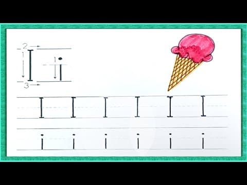 Tracing - tracing letter i - practice writing letter i - tracing letters for kids