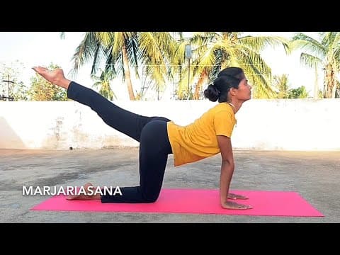 Marjariasana - cat stretch benefits - contraindications