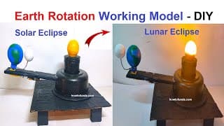 earth rotation working model and earth revolution project model(sun,earth and moon)