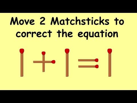 Solve 1+1=1 | Match Stick Puzzles part 11 | Puzzles with Answer