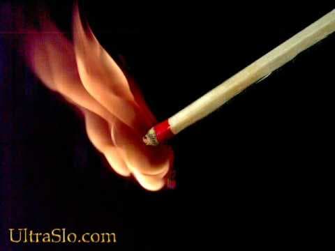 Slow motion Match burning