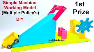 simple machine science project working model(multiple pulley)