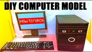 Computer model 3d making using cardboard | CPU | DESKTOP | MONITOR | KEYWORD