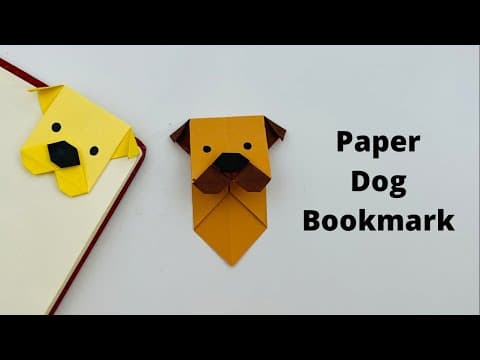 DIY Paper DOG Corner Bookmark!!! Paper Crafts For School / Origami DOG Bookmark / Paper Craft