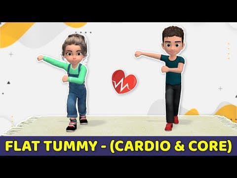 FLAT TUMMY WORKOUT FOR KIDS – CARDIO & CORE EXERCISES