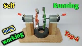 How to make Homemade Generator with dc motor and magnet | Mini generator from Two dc motor and bolt