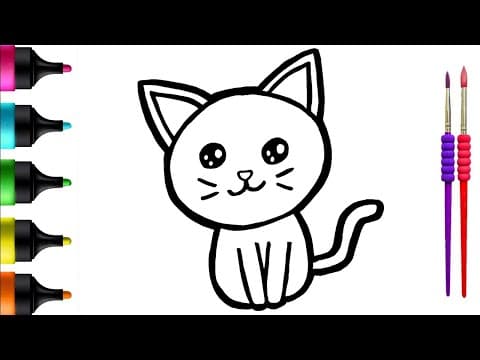 Adorable Kitten Drawing, Painting and Coloring for Kids, Toddlers