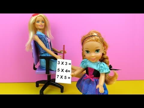 No homework ? Elsa and Anna toddlers at school-singing-Barbie is teacher-games-classroom