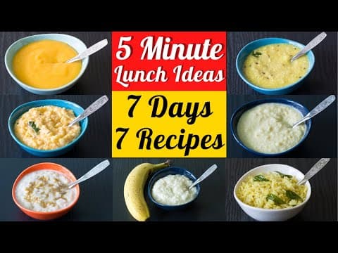 EASY 5 Minute Lunch Recipes | 7 Baby Lunch Ideas for 7 Days | Healthy Baby Food for 7M+ to 3Yr