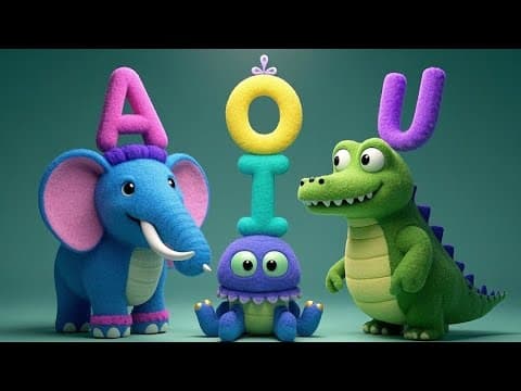 Vowels song for kids | Dance with the Animals | Nursery Rhymes