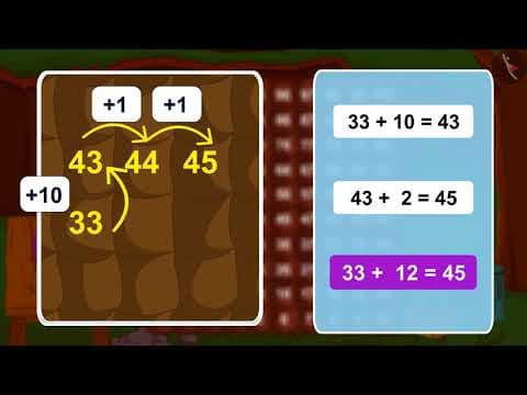 అడ్డుగా వ్రాసి రెండంకెల సంఖ్యల కూడిక|Part 1/3|Horizontal Addition of 2 digit numbers |Telugu