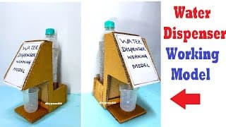 water dispenser working model science project using cardboard and plastic bottle - diy
