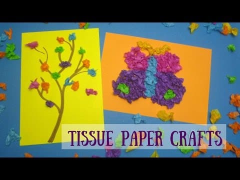 Tissue Paper Crafts - Tissue Paper Butterfly - Tissue Paper Blossom
