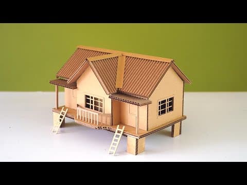 Easily make a simple bungalow / house out of cardboard - DIY