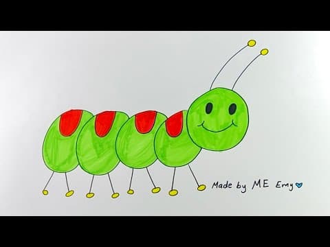 How to draw a caterpillar for kids