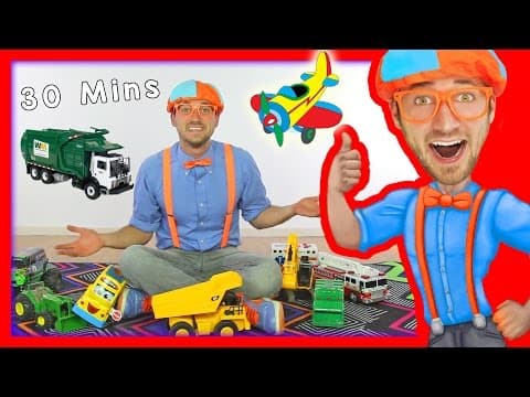 Toy videos for children with blippi learn numbers 30 minutes