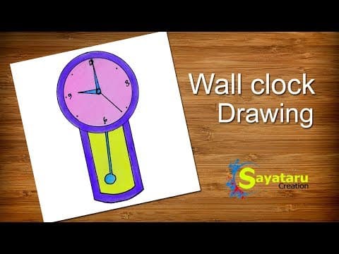 How to draw a Wall Clock step by step   -   Pendulum Clock Drawing