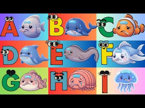 ABC Ocean Animals Fishing Sounds Song 🌊🐟 Funny Kids ABC Video | Protect the Sea & Save Ocean Life 💙