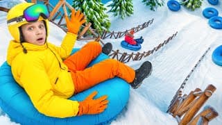 Roma Rides the Snow Slides at SKI Dubai