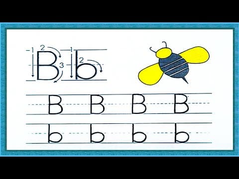 Tracing - tracing letter b - practice writing letter b - tracing letters for kids