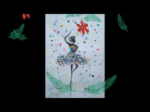 Simple Watercolor Ballet Dancing Girl Painting