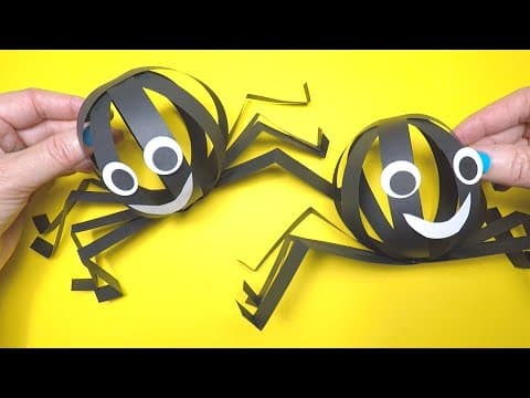 Paper Ball Spider | Halloween Paper Craft Idea