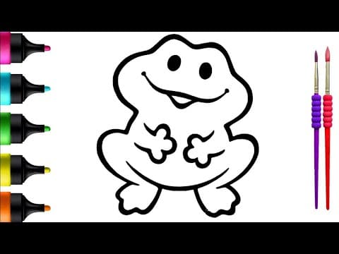 Frog Drawing Tutorial for Kids and Toddlers