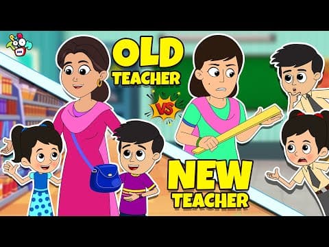 Old Vs New Teacher | Favorite Teacher | Cartoon | Moral Story | हिंदी कहानियां | PunToon kids Hindi