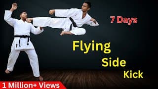 Karate flying kick training | Yoko Tobi Geri - Learn flying kick step by step in Hindi
