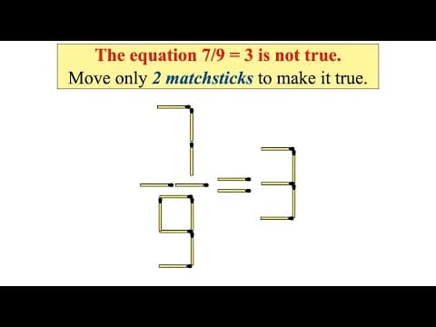 The equation 7 - 9 = 3 is not true !! move only 2 matchsticks to make it true - matchstick puzzles